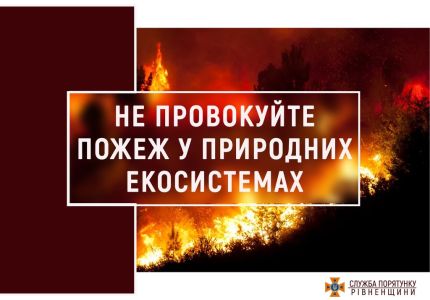 Рятувальники закликають жителів Вараської громади не провокувати пожеж в екосистемах